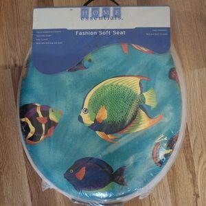 Home Essentials Vibrant Fish Toilet Seat - Early 2000s Retro Bathroom Unique